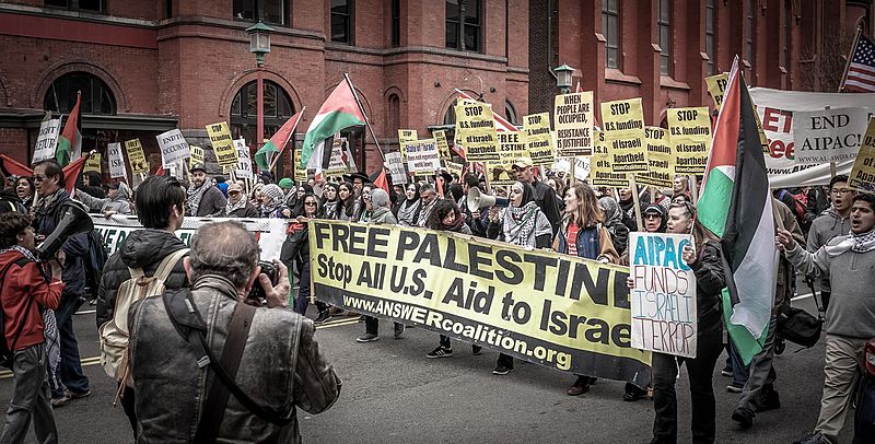anti-Israel march. Credit: Ted Eitan